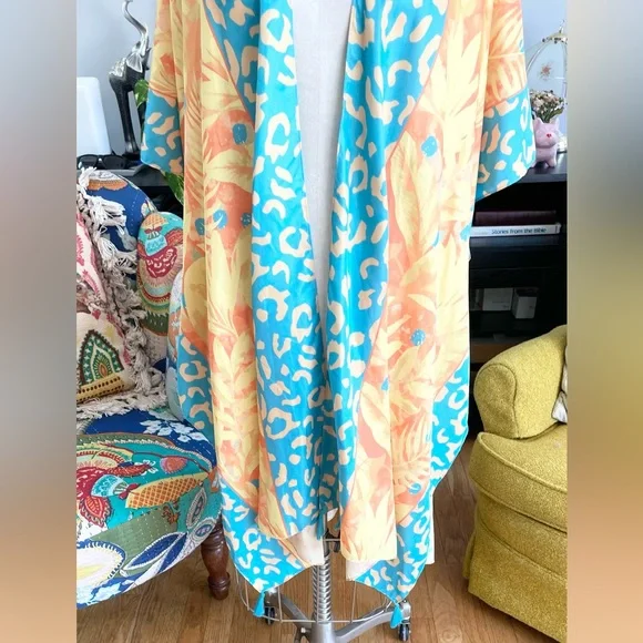 Sassy Jones Blue and Orange Swim Cover-Up - Picture 3 of 6